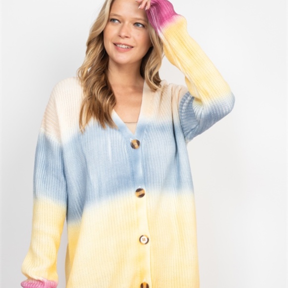 Tie Dye Sweater knit cardigan - Picture 6 of 13